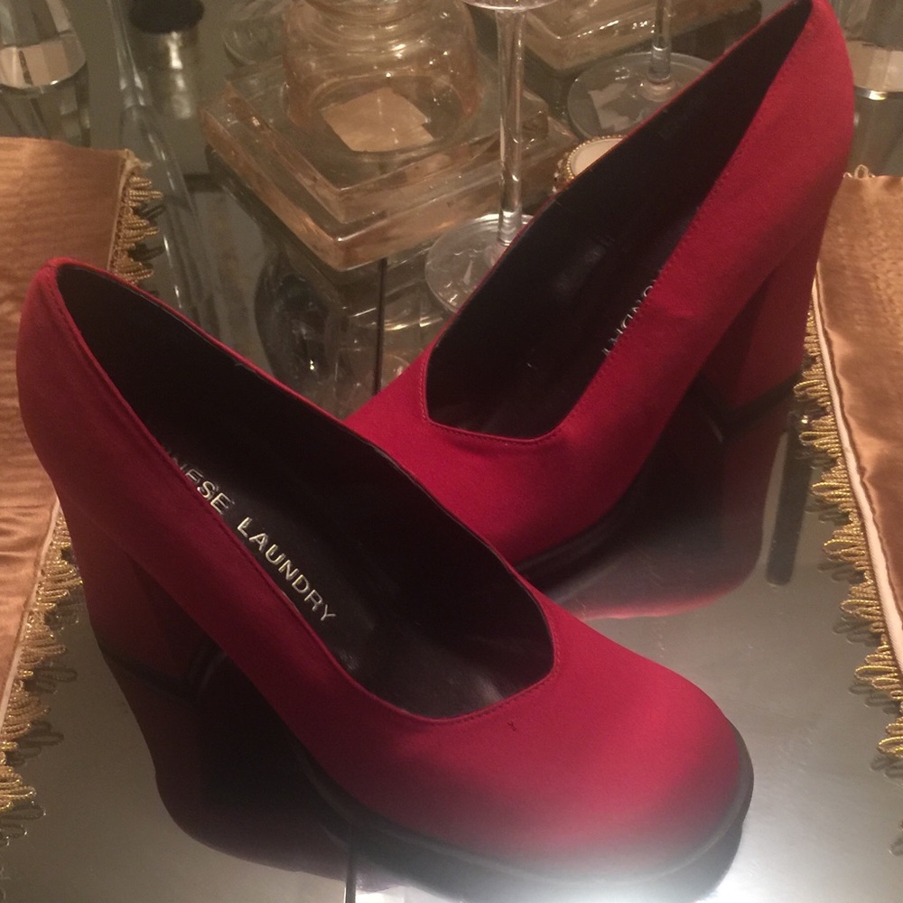 Gorgeous Red Satin Heels