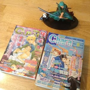 2 Japanese Yaoi Manga Magazines: Gush & Chara 日本語