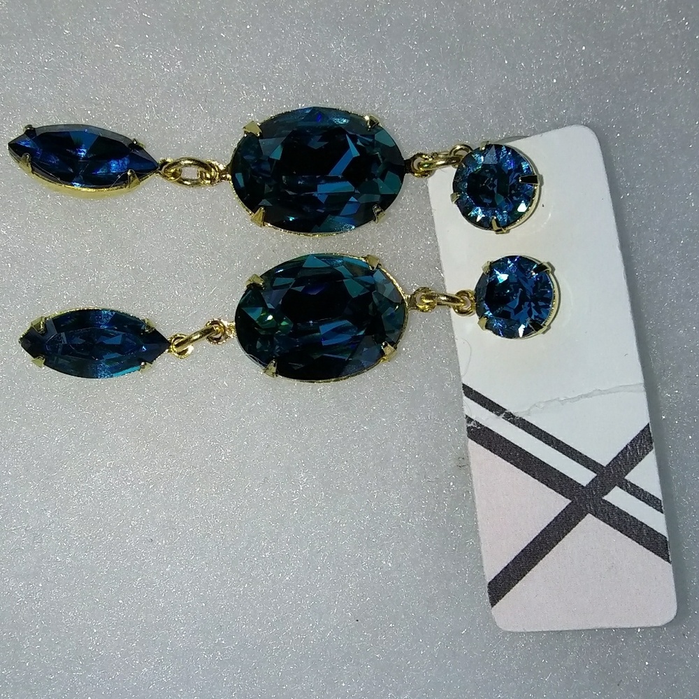 Teardrop Blue Sapphire Earrings