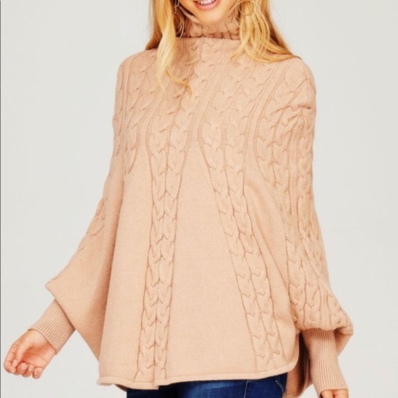 •LAST 1• Supersoft Chenille Chunky Cable Poncho - Picture 2 of 7