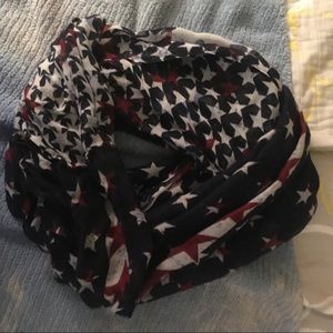 Red, white, and blue star infinity scarf