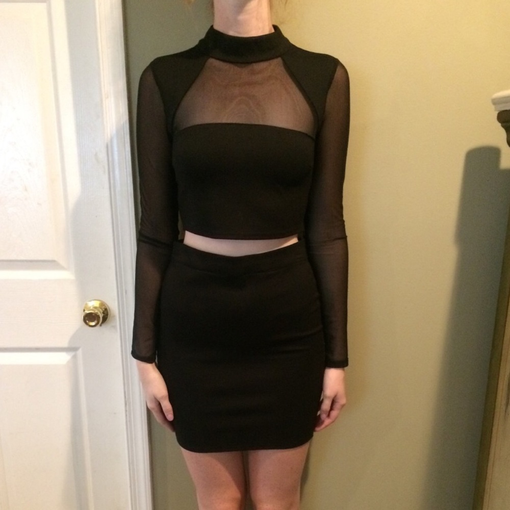 Black two piece dress