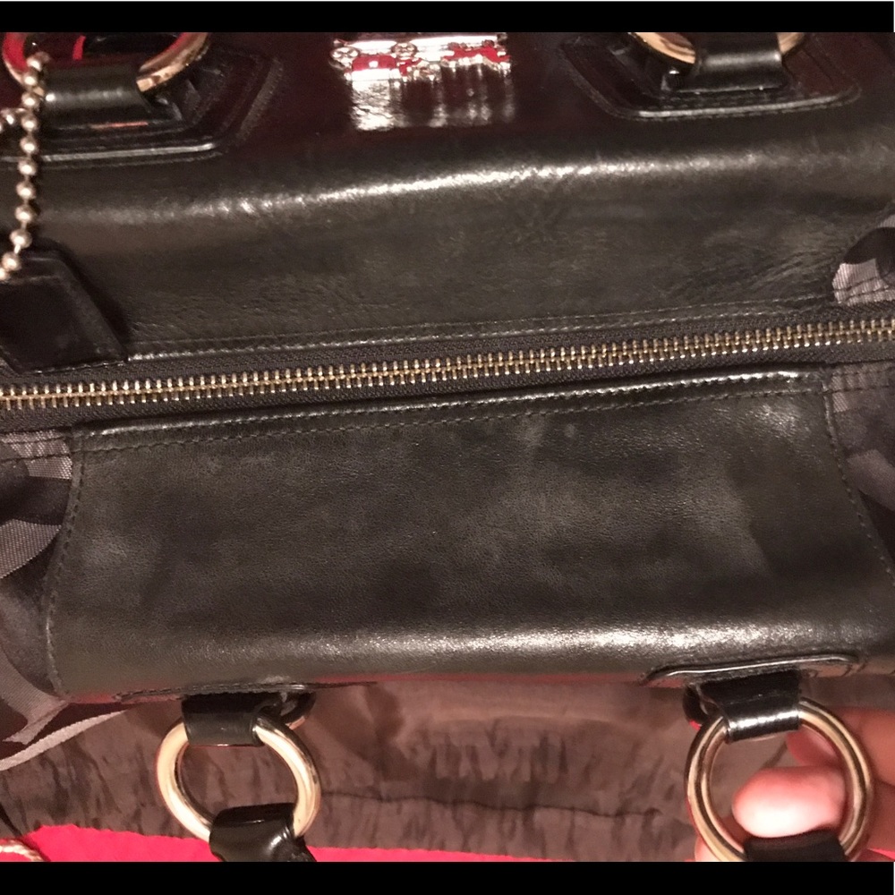 Black Signature Coach Purse with Silver Hardware - Picture 2 of 5