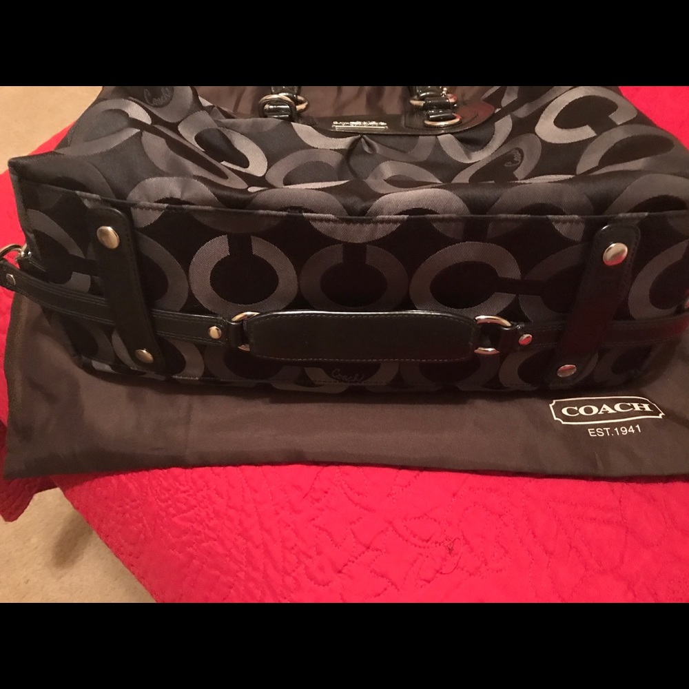 Black Signature Coach Purse with Silver Hardware - Picture 5 of 5