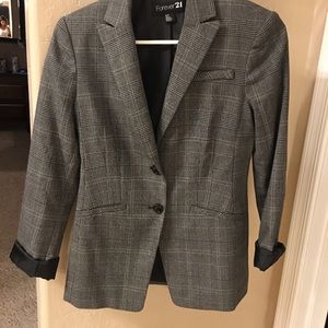 Black plaid blazer