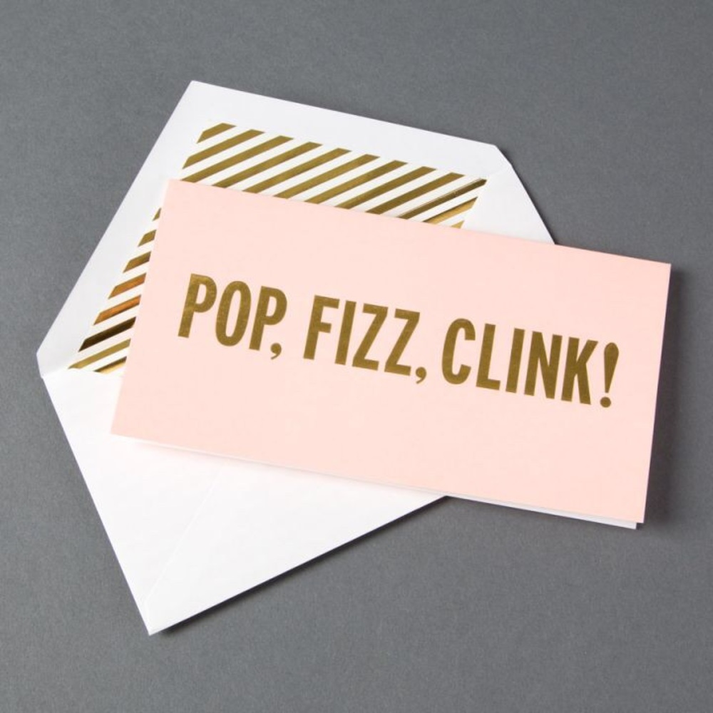 Kate spade New York. Pop, fizz, clink. Envelopes