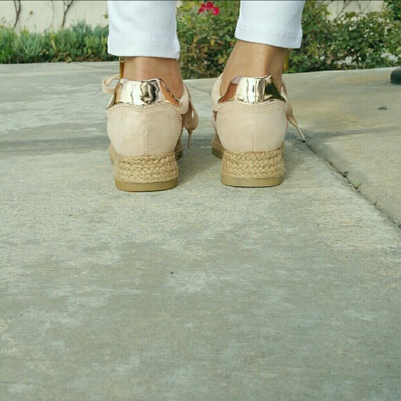 Rose Gold Glitter Espadrilles Sneakers - Picture 3 of 3