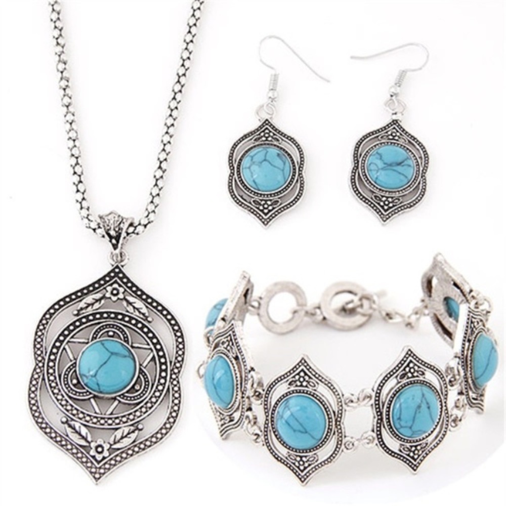 🎀 Lovely Western Style Turquoise Jewelry Set 🎀
