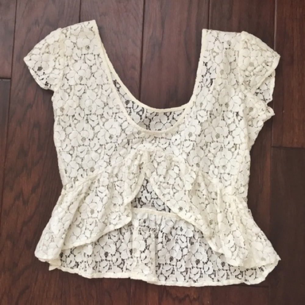 Pins & Needles White Lace Top