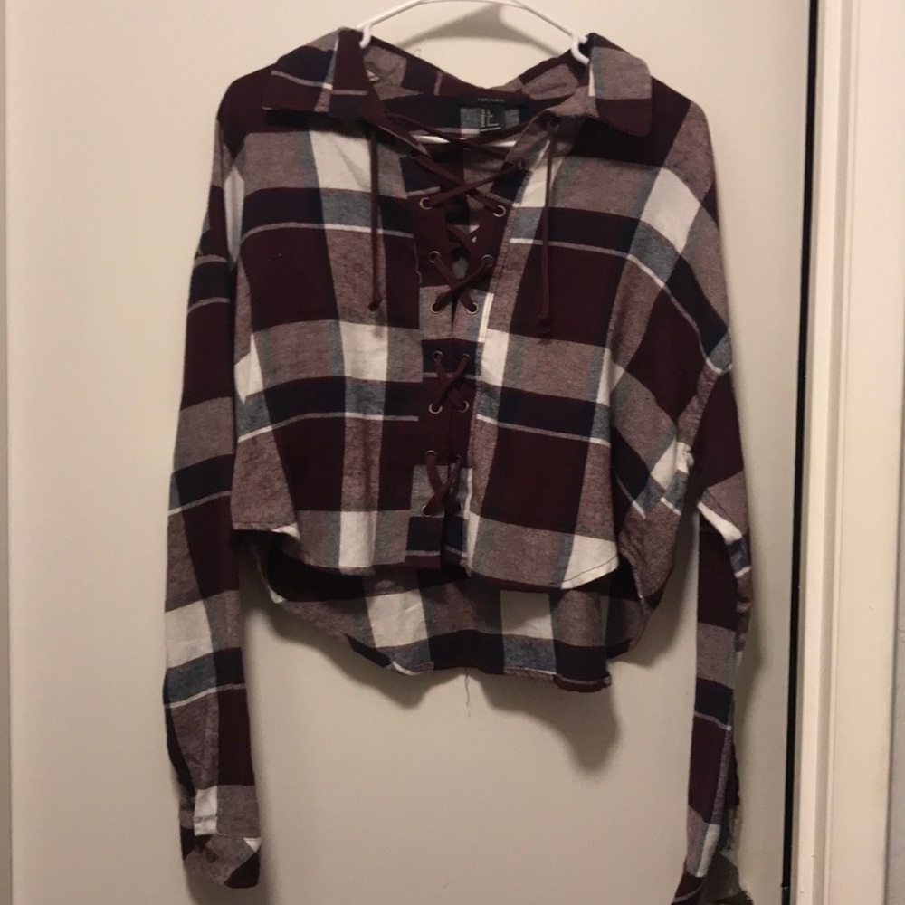 Girls club long sleeve crop top