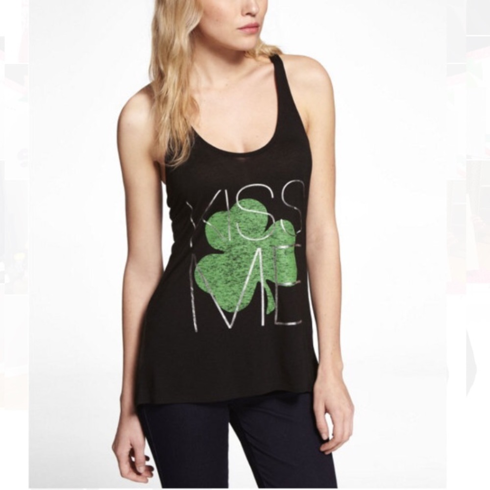 Express Kiss Me Racer Back Tank Top