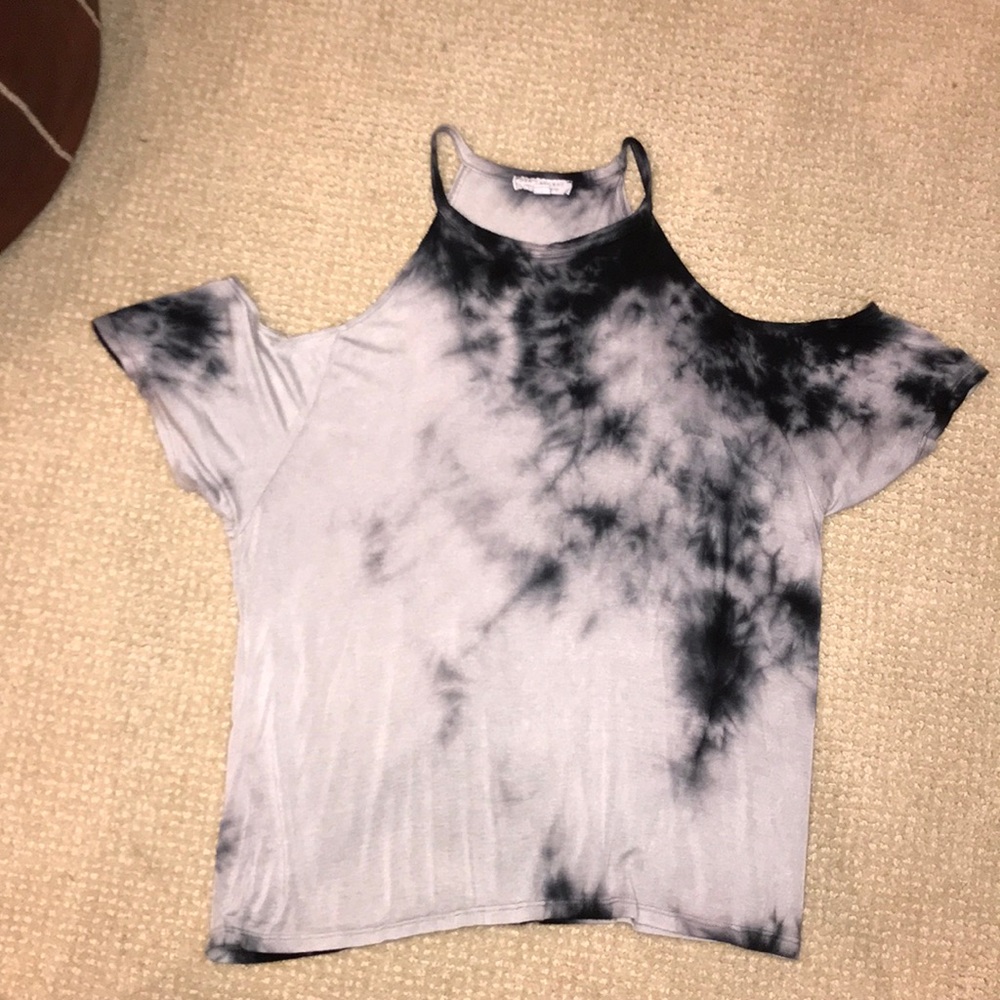Cold Shoulder Tie Dye Top