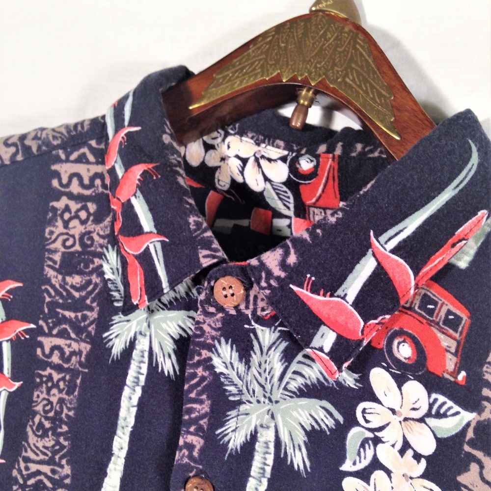 Biscayne Bay Blue Floral XXL Hawaiian Shirt