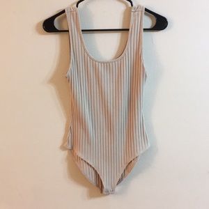 Tan ribbed bodysuit