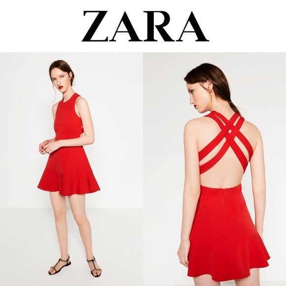 NWT Zara Ruffle Open Back Dress ⭐️ - Picture 1 of 4