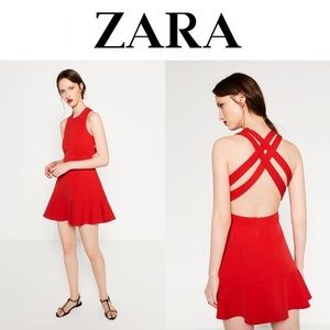 NWT Zara Ruffle Open Back Dress ⭐️