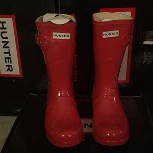 Hunter boots, pillar box red, original gloss short