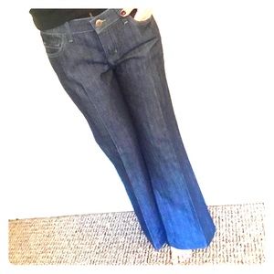 👖High-waist, Wide-legged, Dark Wash Jeans👖