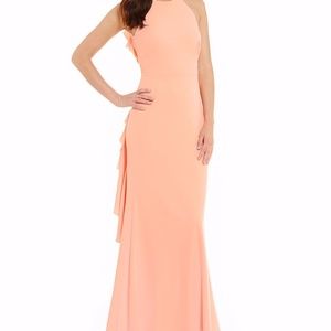 Laundry by Shelli Segal Ruffle-Back Gown