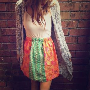 Patchwork Floral Mini Skirt