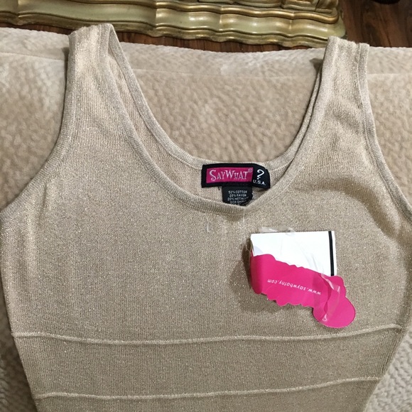 Say What New w/tag Tan w/Gold Sparkles - Picture 2 of 3