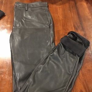Black faux leather Zara skinny jeans
