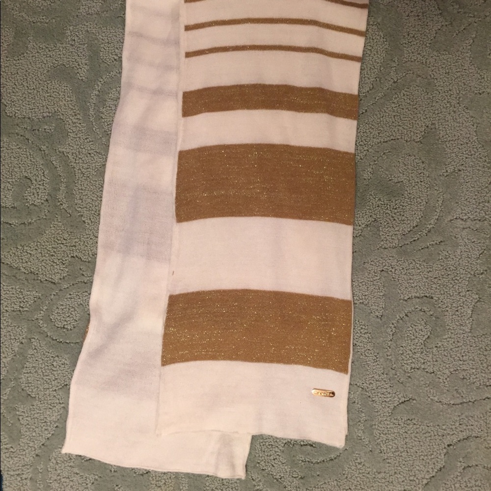 Calvin Klein Gold and White Scarf