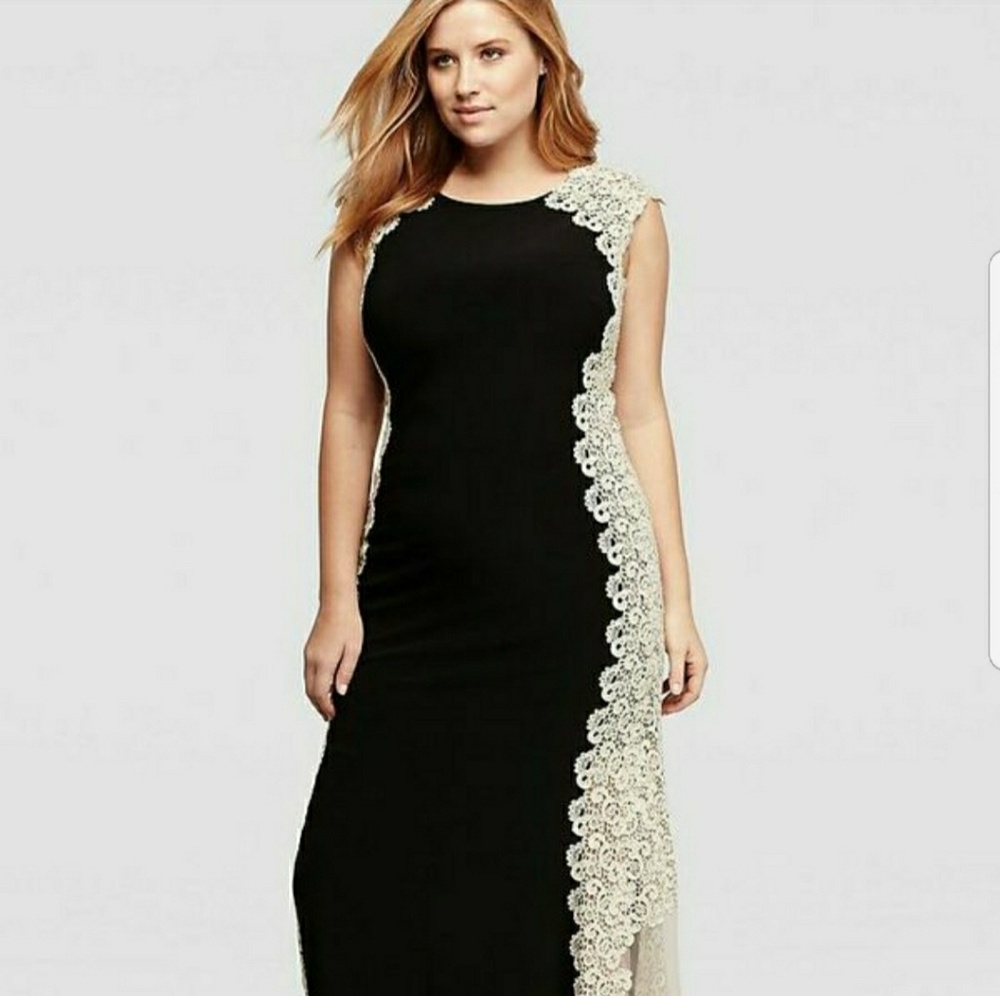 Ivory Lace Black Dress