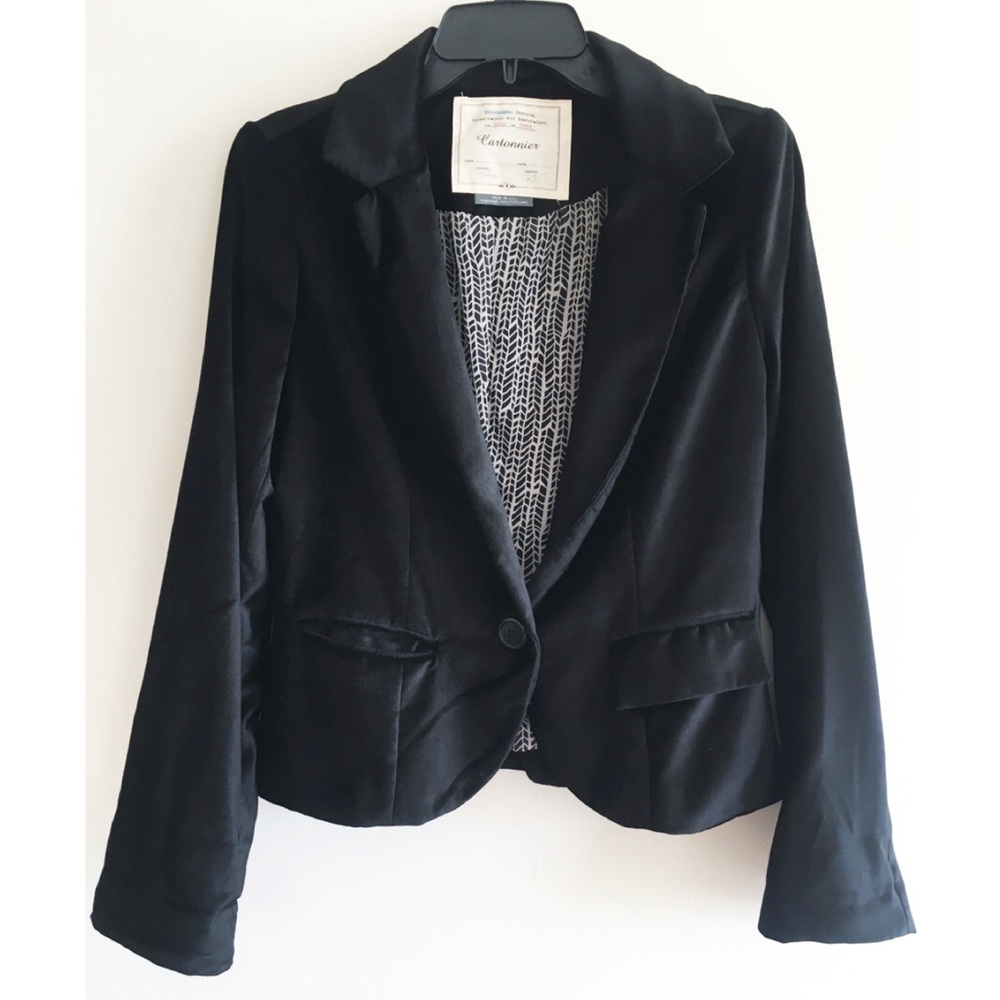 Anthropologie Cartonnier Black Velvet Blazer