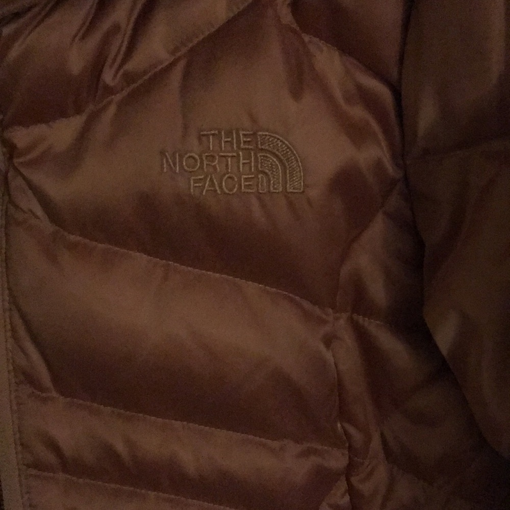 Rose Gold Northface Puffer Coat