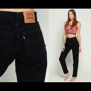 Vintage black high waisted “mom jeans”