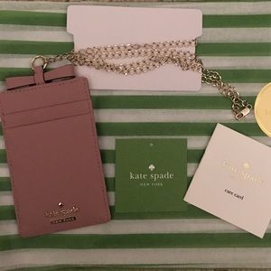NWT kate spade new york Lanyard Leather ID case