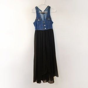 Forever21 Denim Sheer Black Maxi Dress