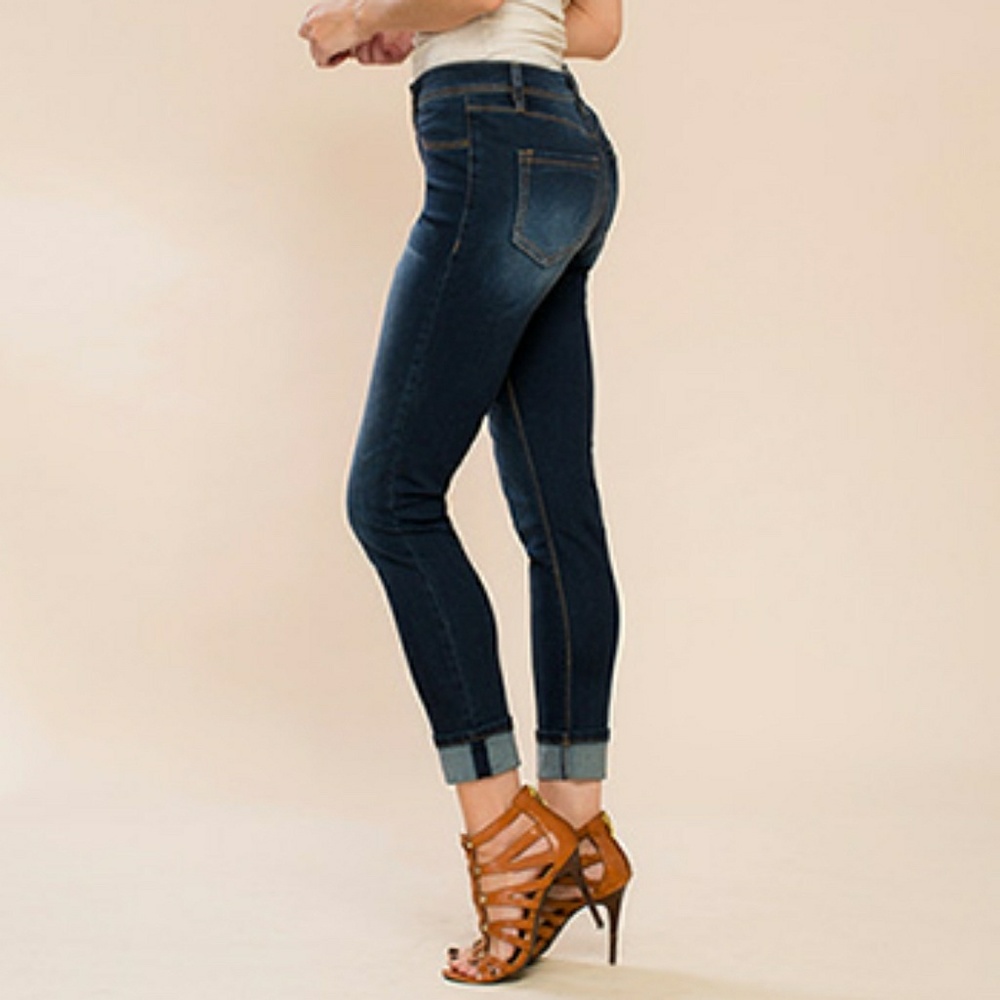 2 button skinny cuffed YMI jeans