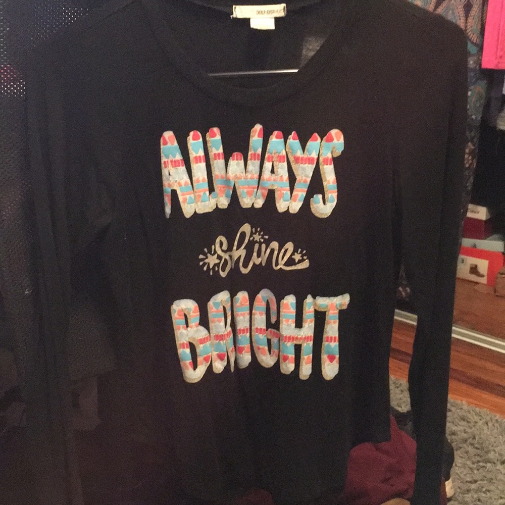 “Always shine bright” black long sleeve