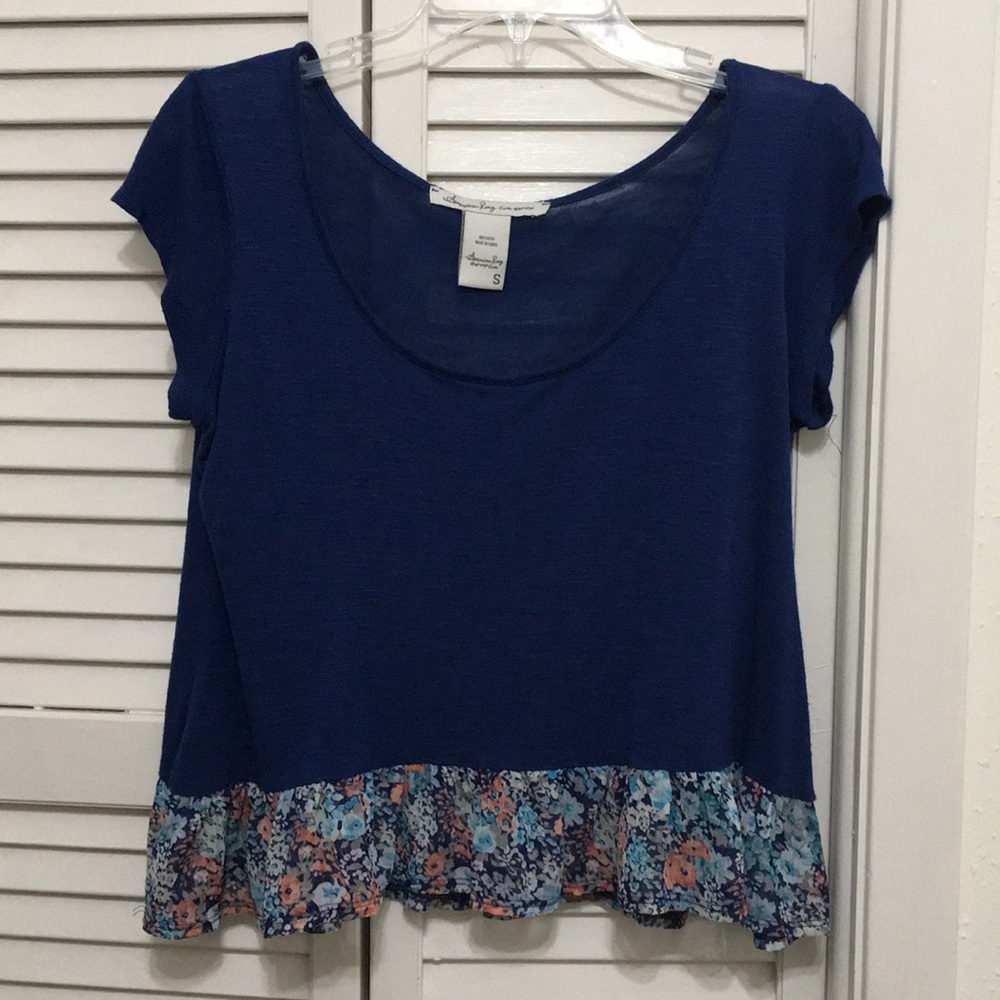 Navy peplum top