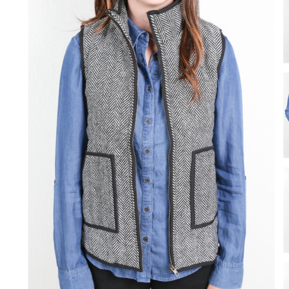 Honey Punch Herringbone Vest Medium NWT