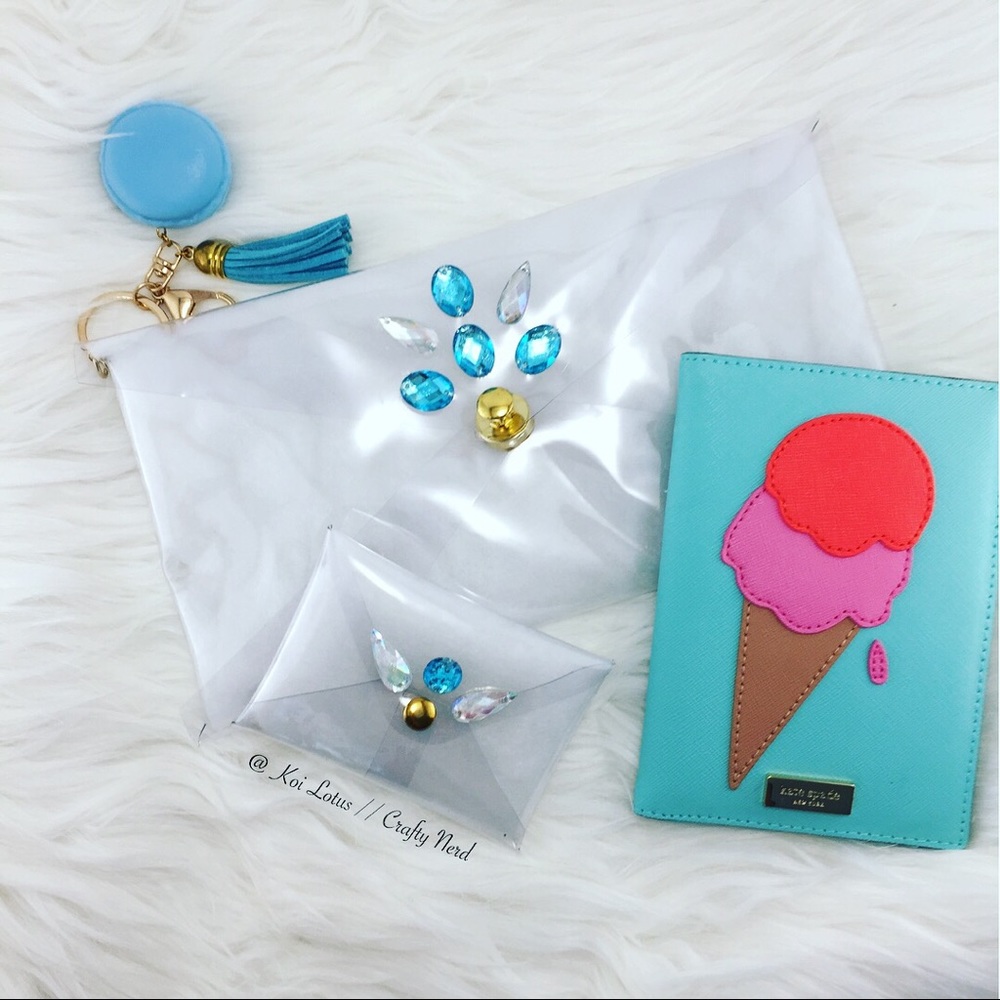 Blue - Vinyl Clutch Bag Set