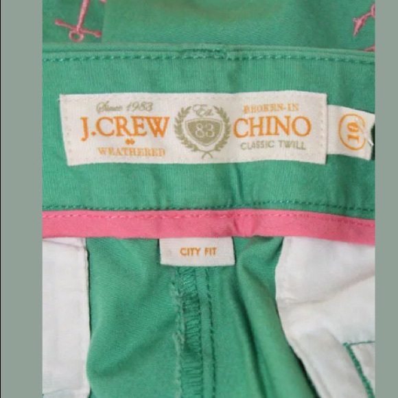 NWT J.Crew Green Cotton Anchor Print Shorts size10 - Picture 3 of 5