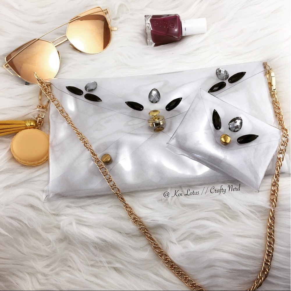 Yellow/Black - Crossbody Vinyl Bag Set