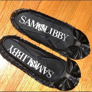 SAM & LIBBY SPARKLE BOW BALLET FLATS HOLIDAY SHOES