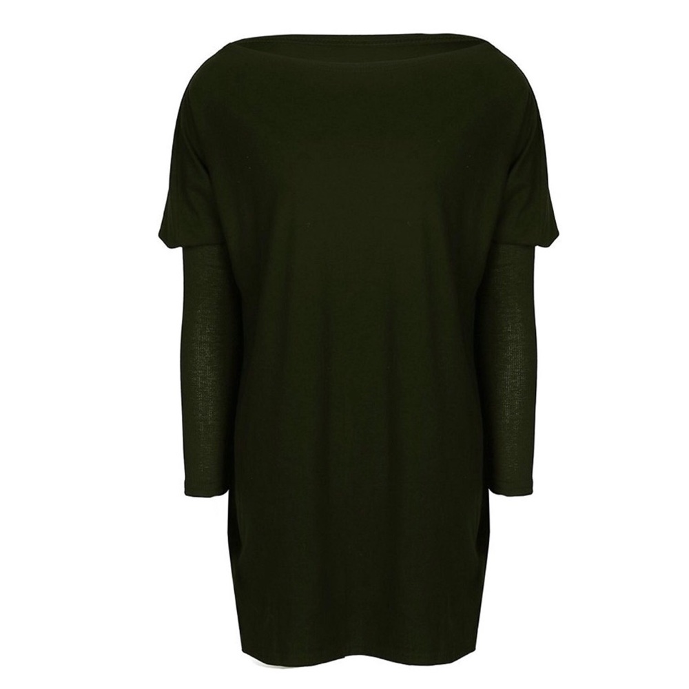 ‘Brexley’ Army Green Batwing Sleeve Top - Picture 4 of 5