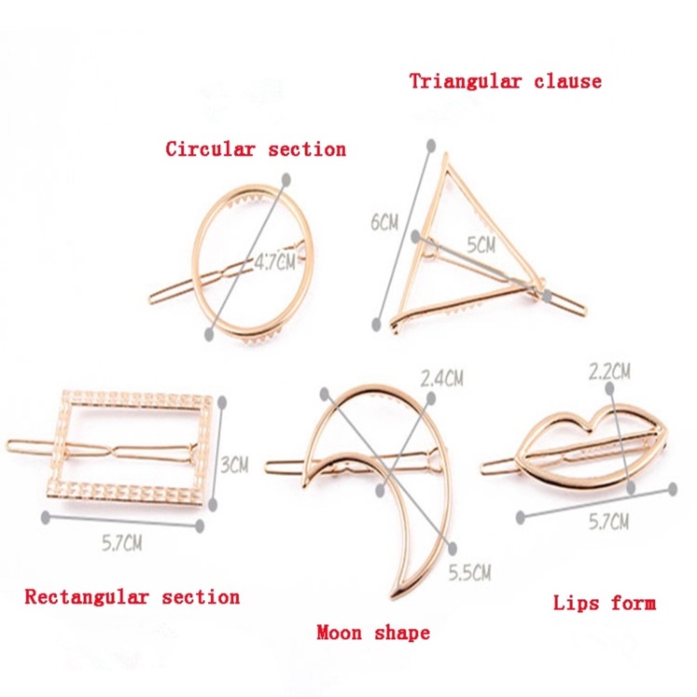 Hobo Triangle and Round Hair Clip 2Pc - Picture 7 of 8