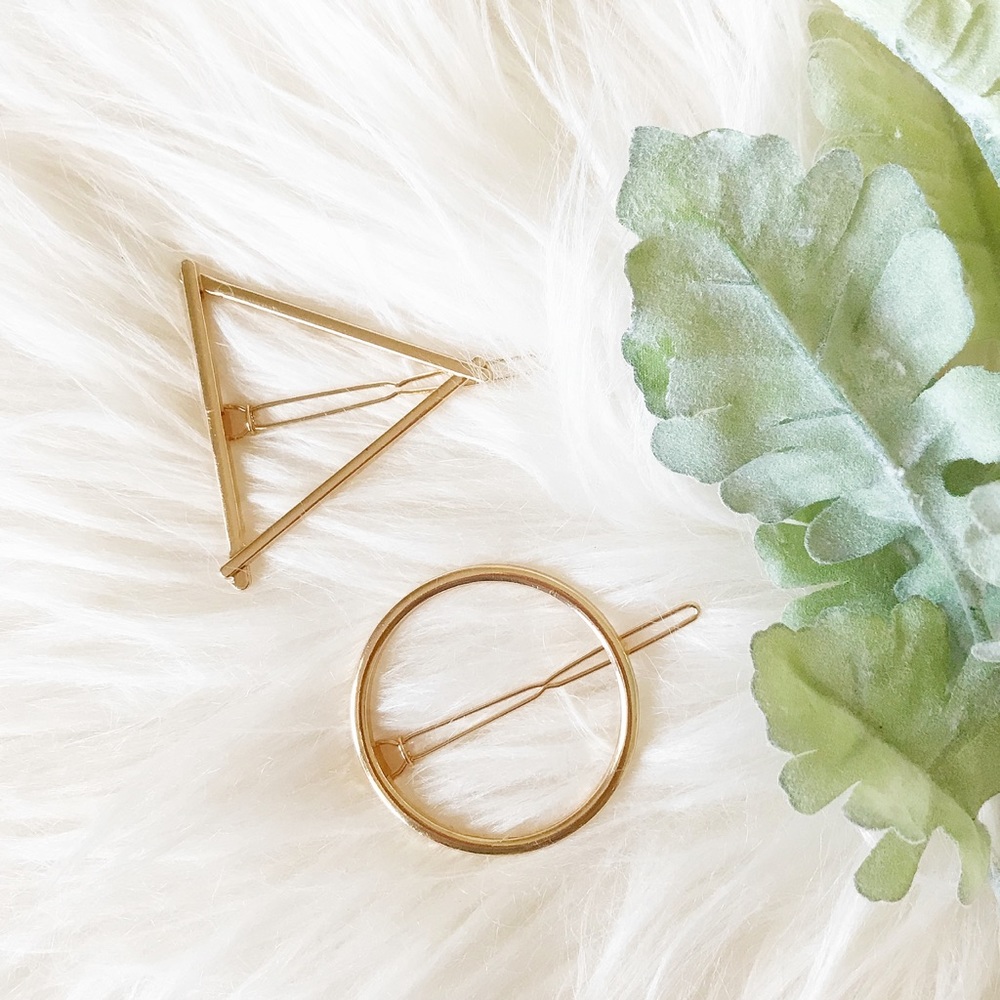 Hobo Triangle and Round Hair Clip 2Pc - Picture 5 of 8