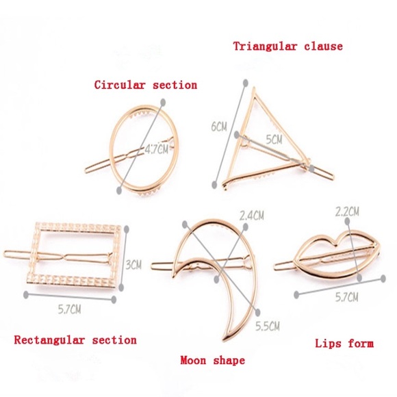 Hobo Triangle and Round Hair Clip 2Pc - Picture 7 of 8