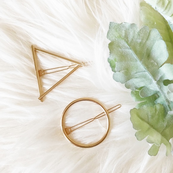 Hobo Triangle and Round Hair Clip 2Pc - Picture 5 of 8