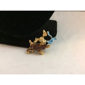SOLD VTG Enamel Terrier Dog/Blanket Brooch.