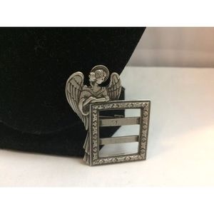 VTG JJ Jonette Pewter Angel Picture Frame Brooch