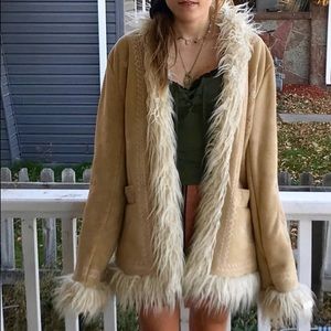 SOLD Vintage Penny Lane Fur Suede Coat 70s