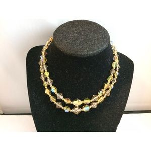 SOLD Swarovski Smoky Ab Lead Glass Necklace